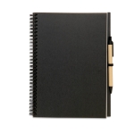 Carnet publicitaire recyclé avec stylo B5 pages lisses EcoBasic Large couleur noir