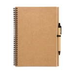 Carnet publicitaire recyclé avec stylo B5 pages lisses EcoBasic Large couleur beige