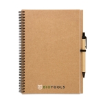 Carnet publicitaire recyclé avec stylo B5 pages lisses EcoBasic Large couleur beige vue principale