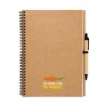 Carnet publicitaire recyclé avec stylo B5 pages lisses EcoBasic Large couleur beige troisième vue principale