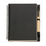 Carnet personnalisé en papier recyclé B6 pages lisses EcoBasic Small couleur noir troisième vue