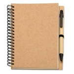 Carnet personnalisé en papier recyclé B6 pages lisses EcoBasic Small couleur beige troisième vue