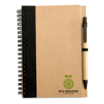 Carnet en papier recyclé avec détail coloré B6 pages lisses EcoColors couleur noir vue principale