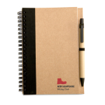 Carnet en papier recyclé avec détail coloré B6 pages lisses EcoColors couleur noir troisième vue principale