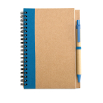 Carnet en papier recyclé avec détail coloré B6 pages lisses EcoColors couleur bleu