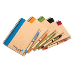 Carnet en papier recyclé avec détail coloré B6 pages lisses EcoColors couleur bleu quatrième vue principale