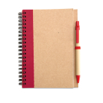 Carnet en papier recyclé avec détail coloré B6 pages lisses EcoColors couleur rouge