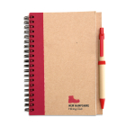 Carnet en papier recyclé avec détail coloré B6 pages lisses EcoColors couleur rouge vue principale