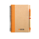 Carnet en papier recyclé avec détail coloré B6 pages lisses EcoColors couleur orange vue principale