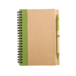 Carnet en papier recyclé avec détail coloré B6 pages lisses EcoColors couleur vert lime