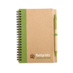 Carnet en papier recyclé avec détail coloré B6 pages lisses EcoColors couleur vert lime vue principale