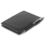 Carnet de poche avec étui et stylo A7 avec des pages lisses Summary couleur noir quatrième vue