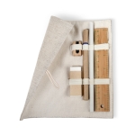 Trousse en jute et coton avec set d'écriture écologique Ecorol couleur beige