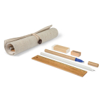 Trousse en jute et coton avec set d'écriture écologique Ecorol couleur beige vue avec zone d'impression