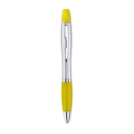 Stylo de couleur 2-en-1 avec marqueur en finition argentée Color couleur jaune