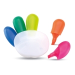 5 couleurs fluorescentes disposées en forme de main Give Me Five couleur multicolore troisième vue