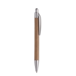 Stylo stylisés en carton écologique avec encre bleue Push Cardboard couleur argenté mat deuxième vue