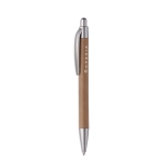 Stylo stylisés en carton écologique avec encre bleue Push Cardboard couleur argenté mat deuxième vue principale