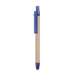 Stylos promotionnels en carton recyclé et encre bleue Multifonction couleur bleu