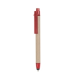Stylos promotionnels en carton recyclé et encre bleue Multifonction couleur rouge