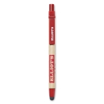 Stylos promotionnels en carton recyclé et encre bleue Multifonction couleur rouge quatrième vue principale