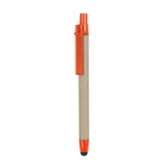 Stylos promotionnels en carton recyclé et encre bleue Multifonction couleur orange