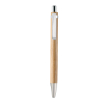Ensemble écologique de crayon et stylo à encre bleue à offrir Bambou couleur bois troisième vue