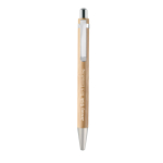 Ensemble écologique de crayon et stylo à encre bleue à offrir Bambou couleur bois troisième vue principale