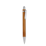 Ensemble écologique de crayon et stylo à encre bleue à offrir Bambou couleur bois quatrième vue