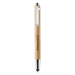 Stylo personnalisé en bambou à l'encre bleue Multifonction couleur bois deuxième vue principale