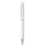 Stylo  en aluminium gravé design basique encre bleue Paddy couleur blanc deuxième vue