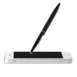 Stylos promotionnels en aluminium avec encre bleue Classic Touch couleur noir troisième vue