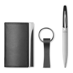 Parure de porte-cartes, porte-clés et stylo à encre bleue Business couleur noir quatrième vue