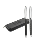Coffret publicitaire à offrir aux clients de stylo et roller Marine vue avec zone d'impression