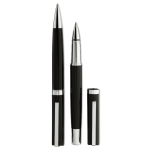 Stylo rotatif et roller classiques avec capuchon à encre bleue Style couleur noir troisième vue