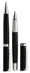 Stylo rotatif et roller classiques avec capuchon à encre bleue Style couleur noir troisième vue