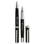 Stylo rotatif et roller classiques avec capuchon à encre bleue Style couleur noir troisième vue principale