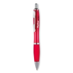 Stylos personnalisés pas chers pour entreprise avec Encre Noire Color couleur rouge transparent vue principale