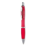 Stylos personnalisés pas chers pour entreprise avec Encre Noire Color couleur rouge transparent deuxième vue principale
