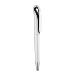 Stylos à bille publicitaires ABS Encre Bleue avec clip Cygne blanc couleur noir