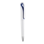 Stylos à bille publicitaires ABS Encre Bleue avec clip Cygne blanc couleur bleu
