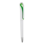 Stylos à bille publicitaires ABS Encre Bleue avec clip Cygne blanc couleur vert lime