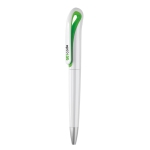 Stylos à bille publicitaires ABS Encre Bleue avec clip Cygne blanc couleur vert lime vue principale