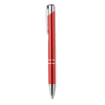 Stylos métalliques gravés populaires pour cadeaux en encre bleue Aster couleur rouge