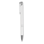 Stylos métalliques gravés populaires pour cadeaux en encre bleue Aster couleur blanc