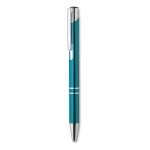 Stylos métalliques gravés populaires pour cadeaux en encre bleue Aster couleur turquoise deuxième vue