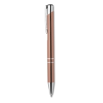 Stylos métalliques gravés populaires pour cadeaux en encre bleue Aster couleur champagne