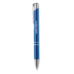 Stylos métalliques gravés populaires pour cadeaux en encre bleue Aster couleur bleu roi vue principale