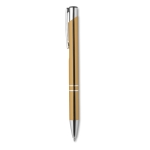 Stylos métalliques gravés populaires pour cadeaux en encre bleue Aster couleur doré
