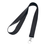 Tour de cou personnalisé pas cher de 2 cm avec mousqueton BasicStyle couleur noir
